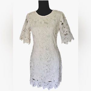 Off-White Floral Lace Dress